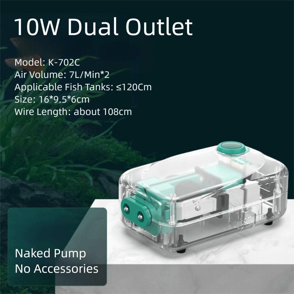 Ultra Silent Aquarium Air Pump Low Noise Silent Operation Automatic Mute Aerator Pump High Power Adjustable