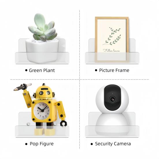 3 шт. Акриловые настенные полки Полки для хранения для небольших помещений Простая установка Универсальные полки для хранения в ванной