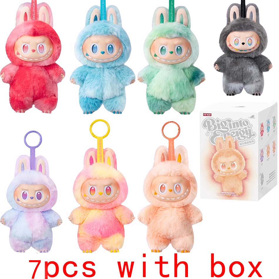 INS Korean Cute Cartoon Labubu Macaron 3rd Generation High Energy Ahead Series Backpack Plush Pendant Keychain Mysterious Box Surprise Gifts