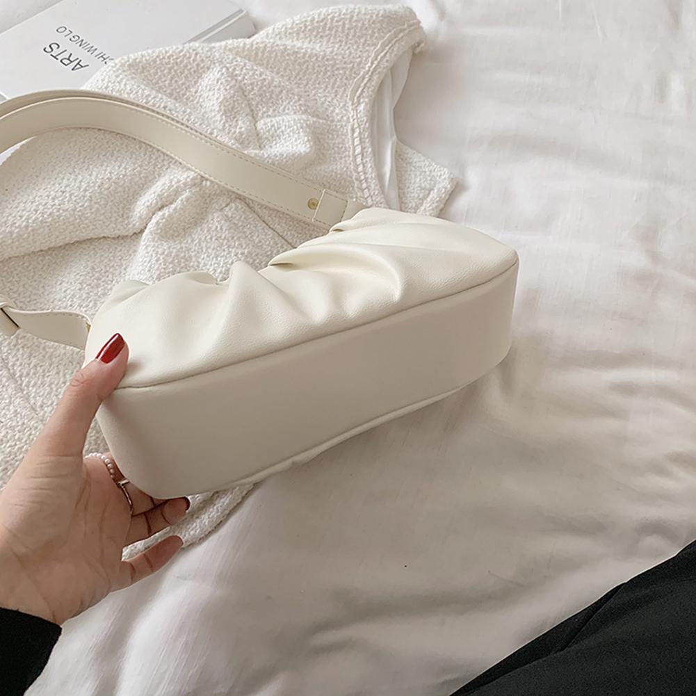 Женская модная сумка через плечо из искусственной кожи, сумка через плечо, плиссированная сумка (белый)