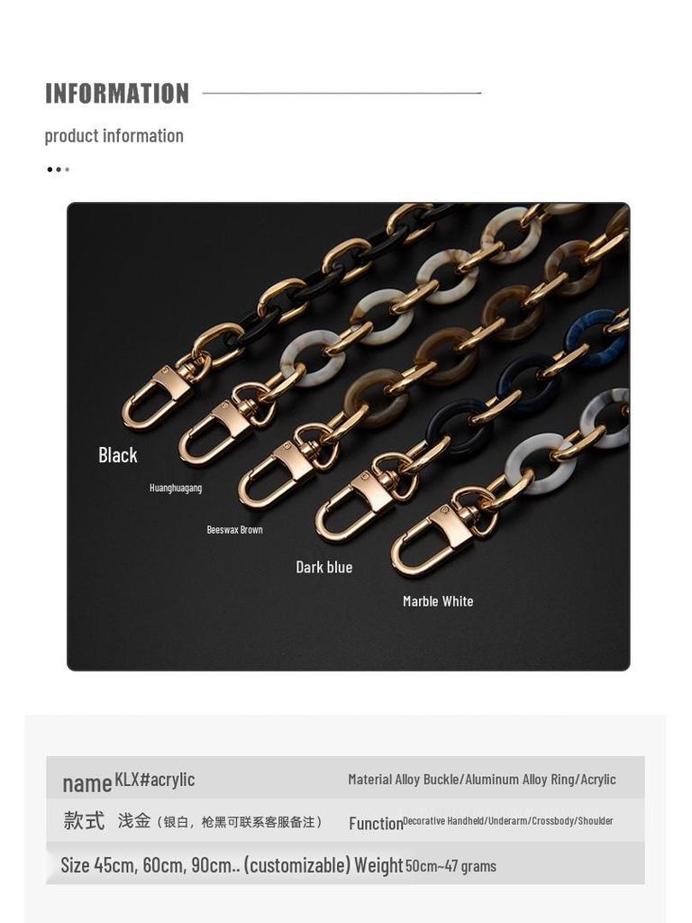 Decorative Chain Shoulder Bag Strap with Charms - Crossbody Underarm Chain Accessories