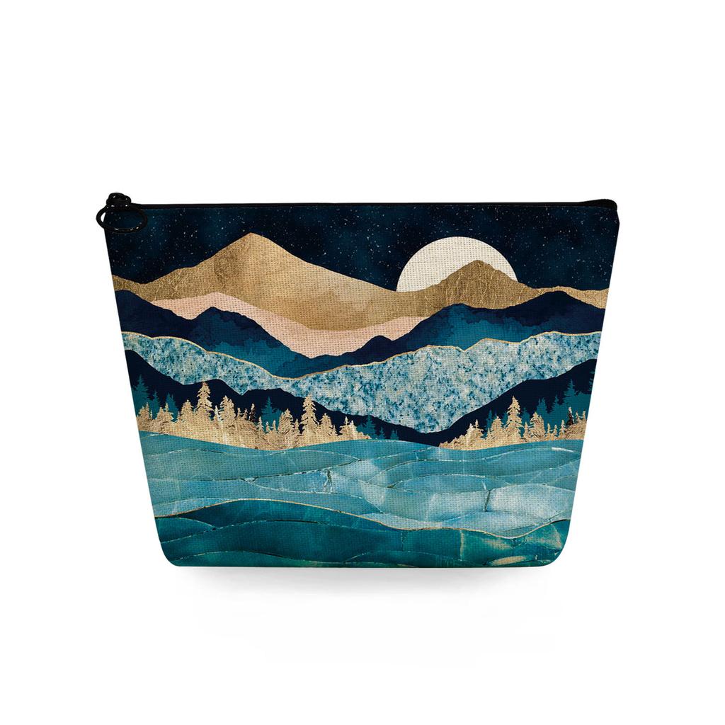 Women Landscape painting Print Cosmetic Bag Toiletries Organize Travel Storage Case 6753 KTB