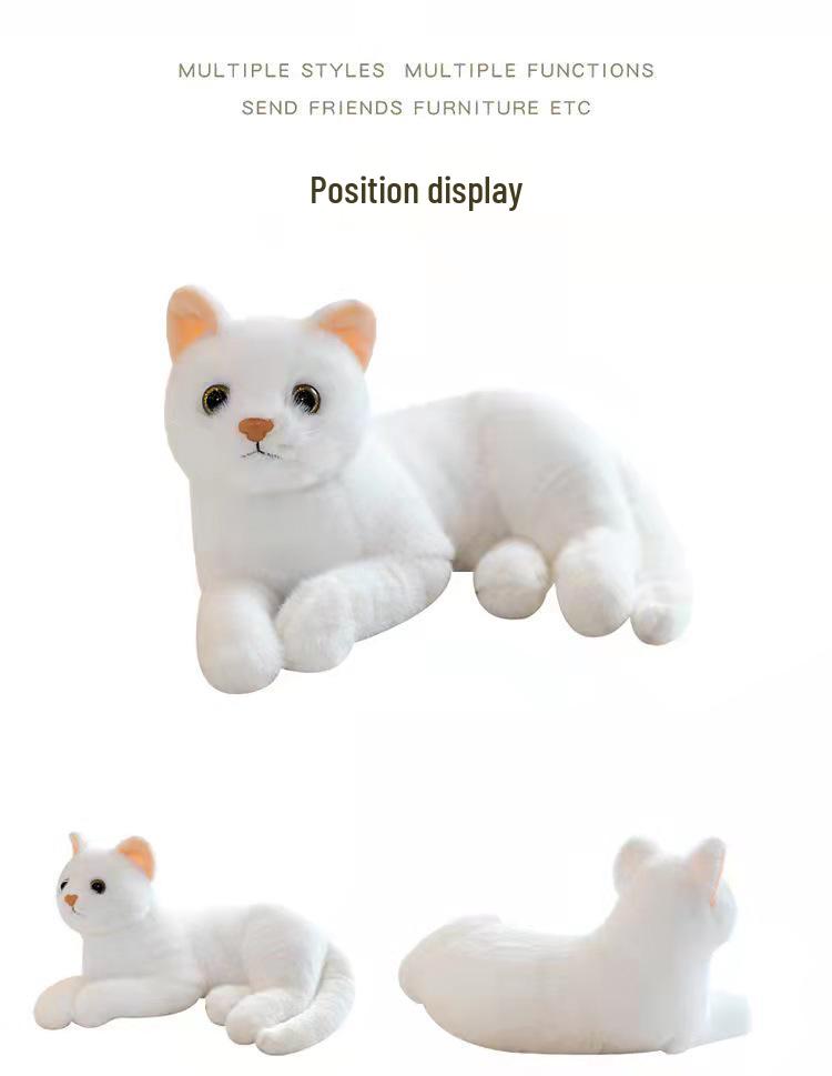 Lifelike Cat Plush Toy - Posing Kitten Doll for Home Decor & Gifts