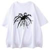 Футболки с короткими рукавами с рисунком паука Acubi Harajuku Egirl, топы в стиле гранж, альтернативная одежда, летняя женская футболка с короткими рукавами