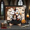 Halloween Ghost Family Sign Wooden Ghost Picture Frame Tabletop Decoration for Halloween Farmhouse Shelf Desktop Home Decor