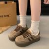 Флисовые толстоподошвенные немецкие тренировочные туфли женские кеды 2025 новые зимние ретро увеличивающие рост пушистые туфли утолщенные теплые хлопковые туфли