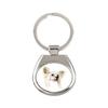 Chinese Crested Dog, Puff - Geometric Keychain with a Photo and the Inscription