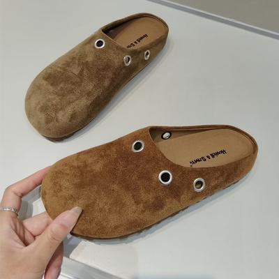 Модные балетки Женские туфли-мюли Повседневные дизайнерские тапочки Замшевые модные платья Женские сандалии 2025 Новые Уютные с ремешком на пятке Zapatillas De Mujer