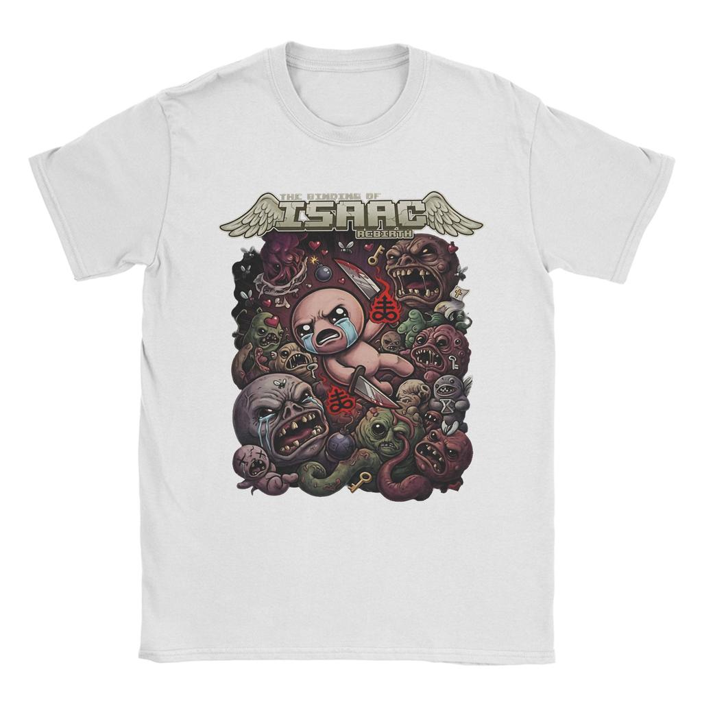 Binding of Isaac Rebirth Пиксель Арт Фан Унисекс Футболки Винтажная Футболка С Коротким Рукавом Круглый Вырез Футболка 100% Хлопок Подарок Топы