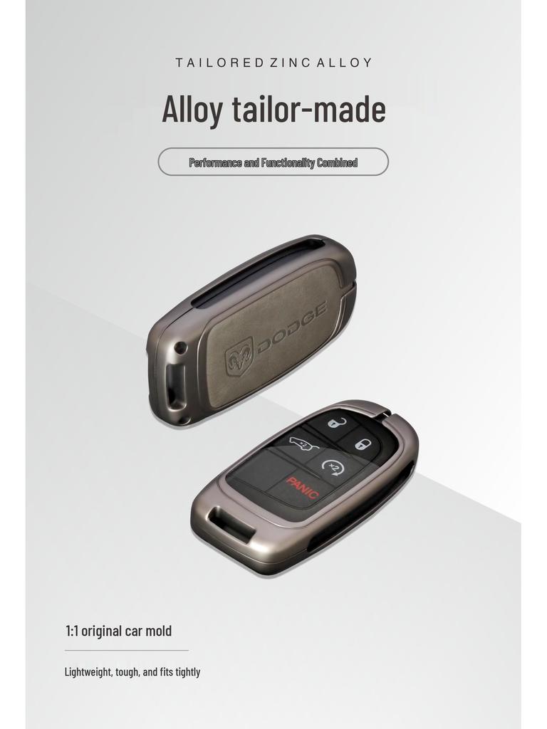 Кейс для ключа Dodge: Металлический защитный чехол и сумка из натуральной кожи для Journey, Caliber, Avenger