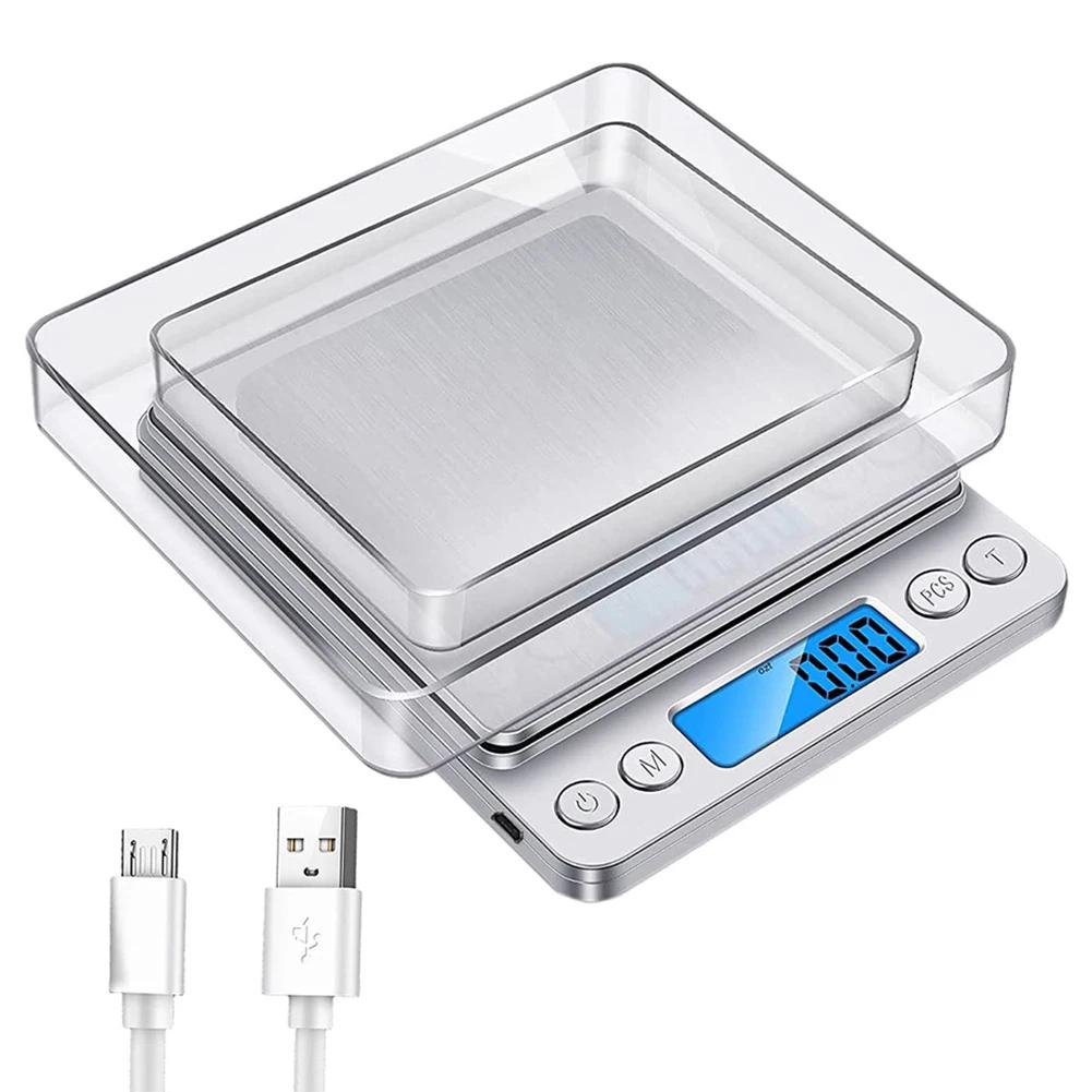 2kg/3kg/500g Gram Scale 0.1/0.01g Precision Food Meat Scale Accurate Weighting High Accuracy Gram Scale LCD Display for Home Use