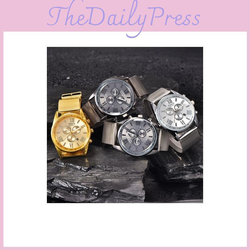 Premium Quality Mens Stainless Steel Military Watch With Elegant Date Functionality