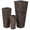 Planters - vidaXL - 3 Pcs - Water Hyacinth - Dark Brown - Indoor
