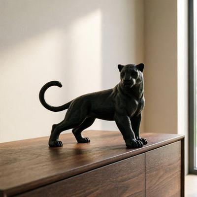 3D-печатное украшение Черная Пантера, мини-украшение для рабочего стола матового черного цвета, фигурка животного джунглей для детей, игрушка-подарок для мальчиков и девочек