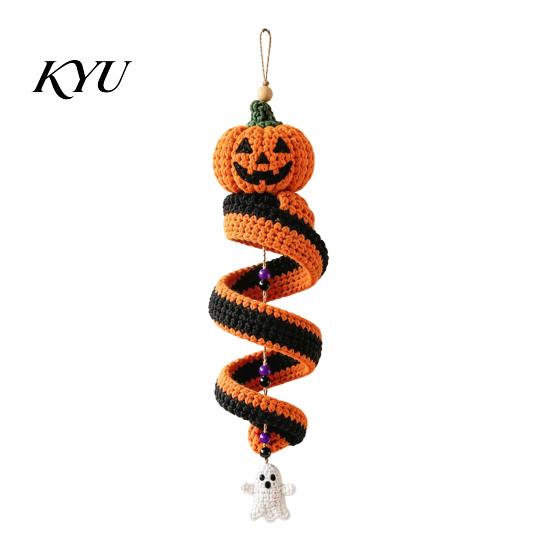 Handmade Ghost Pendant Supplies DIY Crochet Kit, Ghost/Penguin/Deer/Gingerbread Man/Pumpkin Shape, Spiral Pattern Crafting Ornament for Halloween Home