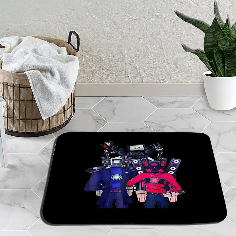 Skibidi Toilet Door Mat Speakerman Camera Man Soft Tufted Bedroom Bedside Carpet Home Decoration Area Rug Cartoon Kitchen Bath Mat