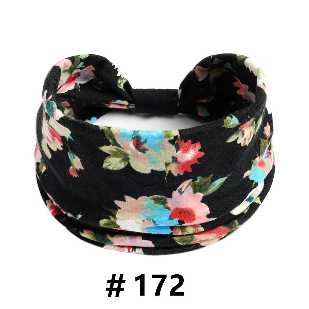 Бохо повязки на голову для женщин Хлопковые широкие повязки на голову Эластичная повязка для волос Нескользящая для тренировок Йоги Бега Тюрбан Головной убор Аксессуары для волос