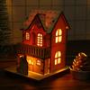 Festival Led Light Wood House Christmas Tree Decorations for Home Decoration Wooden House DIY Gift Window Decoration