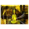 Canvas print, Buddha figure on yellow background