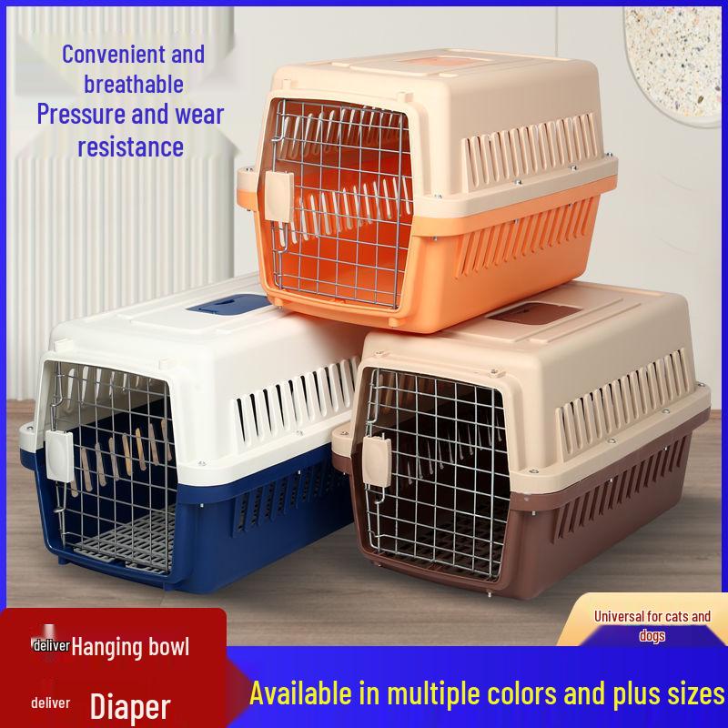 Pet Airline Carrier for Cats and Dogs - Portable Outdoor Cage for Small, Medium, Large Pets