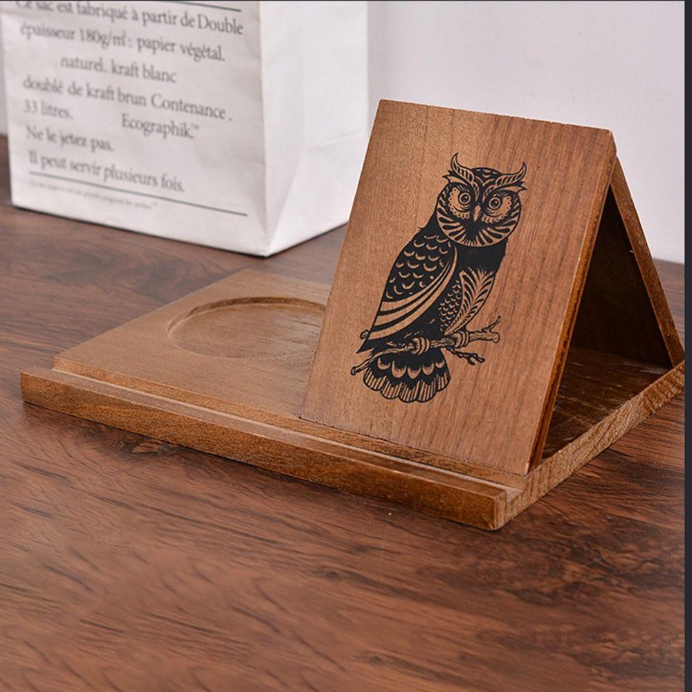 Owl Triangle Book Stand Handmade Desktop Bookend Organizer Multifunctional Recipe Shelf Bedroom