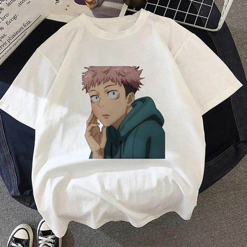 Футболка Jujutsu Kaisen, новые летние топы японского аниме унисекс Kawaii Yuji Itadori, футболки с рисунком Ulzzang, свободная футболка унисекс с героями мультфильмов
