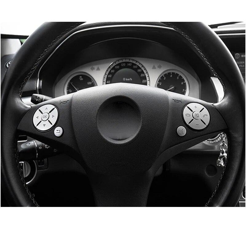 Car Interior Steering Wheel Button Switch Trim Cover Sticker For Mercedes Benz C E S Class W204 W212 W221 GLK X204 C200 C250