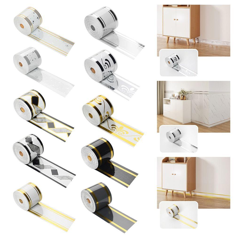 Утолщенная пена Самоклеящийся плинтус Самоклеящийся дизайн ПВХ материал Водонепроницаемый плинтус Съемная функция