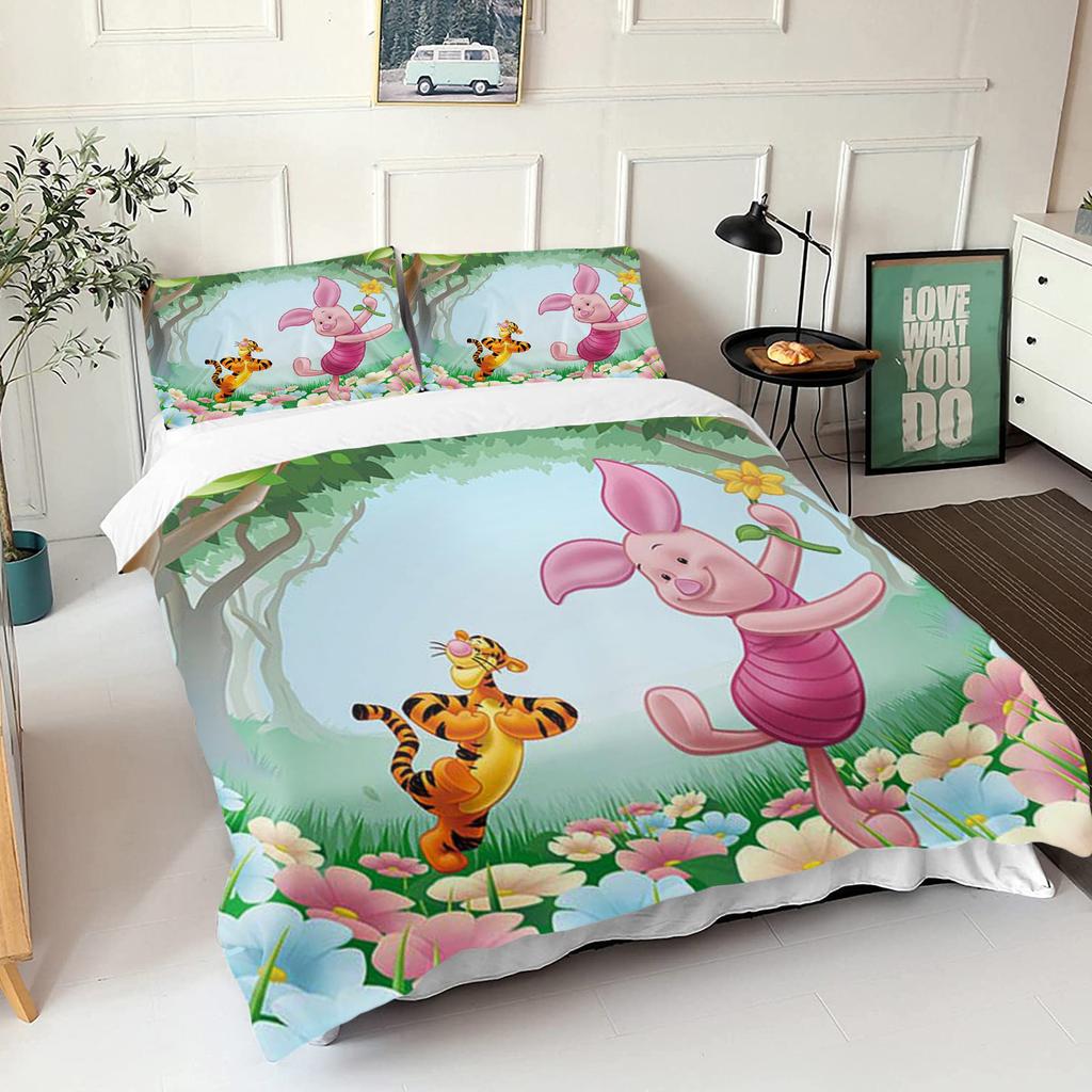 Comforter Winnie The Pooh Bear Bedding Set Queen With 3D Children'S Bedding Set Universal Suitable For Children