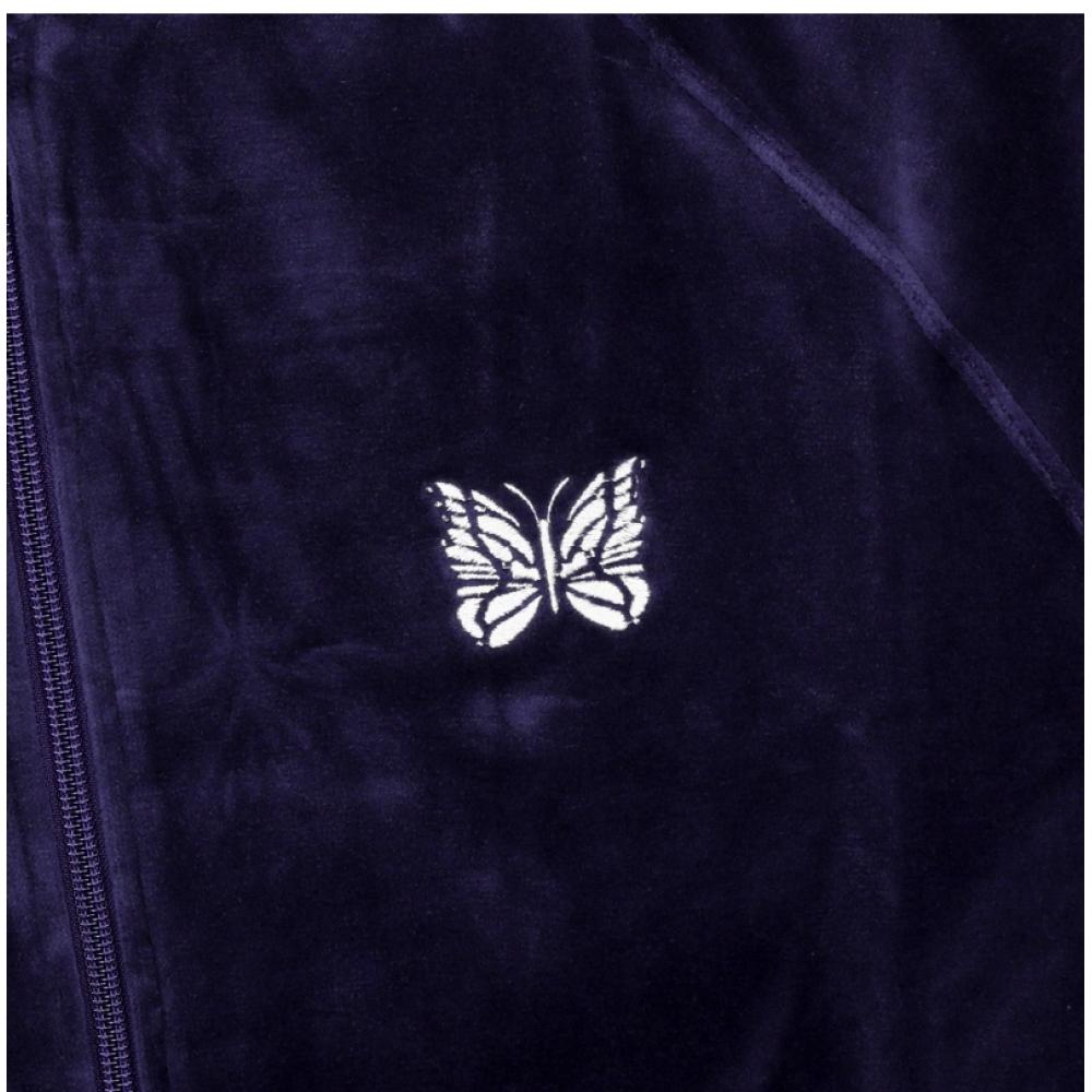 Needles Men Velour Rib CollAr TrAck JAcket A nAvy Rw323