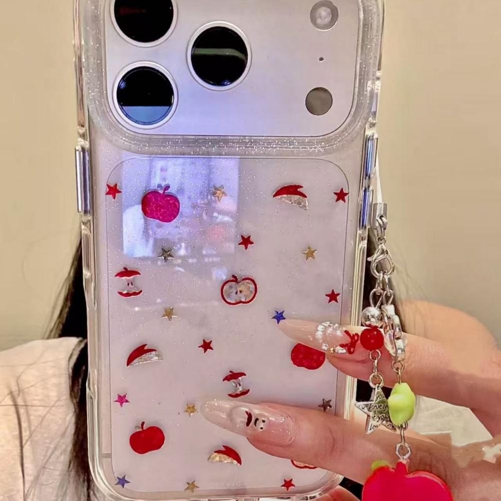 Корейский ins золотая звезда яблоко подходит для iphone17promax двухслойный яблоко 16pro чехол для мобильного телефона
