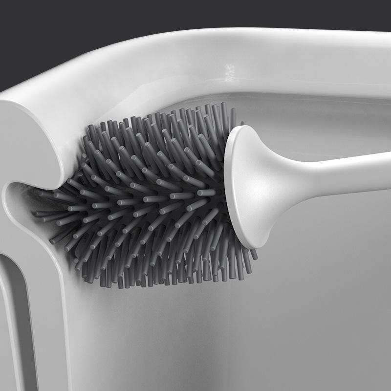 Wall-Mounted Soft Bristle Toilet Brush with Long Handle for Dead Corner Cleaning