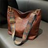 Bohemian Style Large Capacity Ladies Shoulder Bag, Vintage Wide Strap Crossbody Bag, Casual Commuter Bag