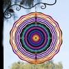 3D Printed Metal Mandala Wind Chime Vibrant Neon Circular Pattern Natural Wind Powered Rotation Outdoor Garden