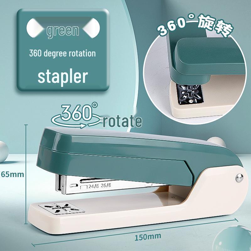 Stylish 360° Rotating 12-Gauge Labor-Saving Stapler for Office & Student Use
