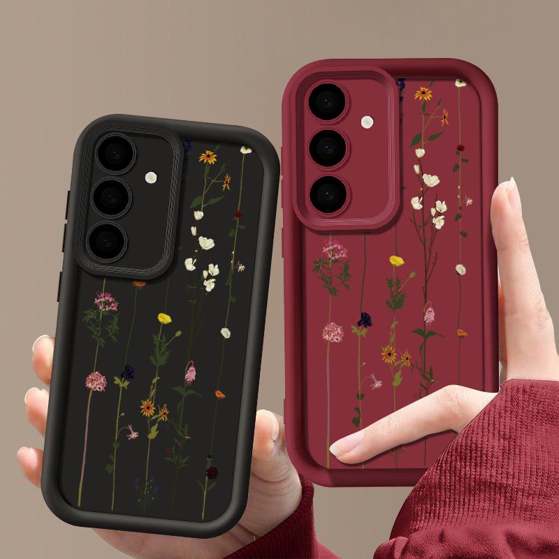 Модный чехол для телефона с цветочным принтом, мягкий, для Samsung S25 S24 FE S23 Ultra S22 S21 Plus A55 A35 A54 A34 A15 A14 A17 A37 A57 S26, силиконовый, противоударный