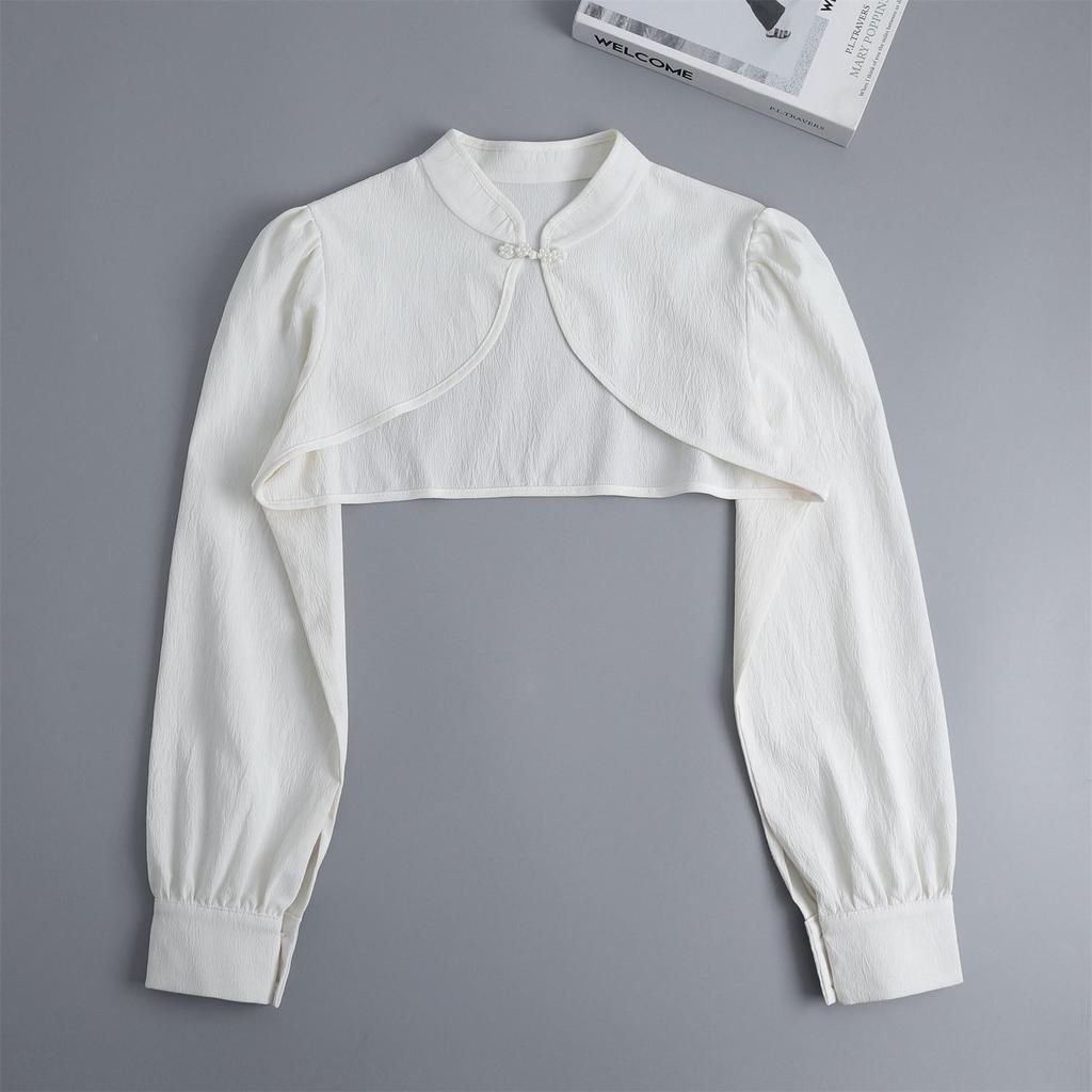 Women Long Sleeved Shoulder Wraps Fake Collar Classic Half Shirt Small Cape Detachable Sweater Blouse False Collar Accessories