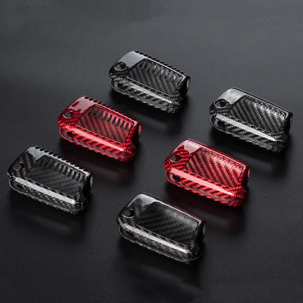 Чехол-кейс из углеродного волокна T-Carbon для автомобильного ключа Volkswagen Vw Polo Golf 7 Tiguan Passat Skoda Octavia Kodiaq Karoq Seat Ateca Leon