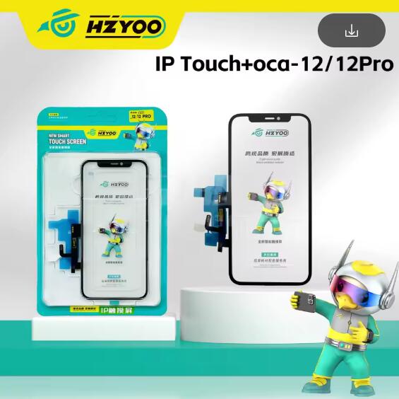 С микросхемой HZYOO Короткий гибкий Сенсорный Digitizer Стекло с рамкой + Клей OCA Для iPhone 11 11PRO MAX 12 13 MINI PROMAX Ремонт