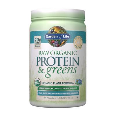 Сырой Органический Протеин и Зелень Порошок Слегка Сладкий 20 Порций, 22.92 унции