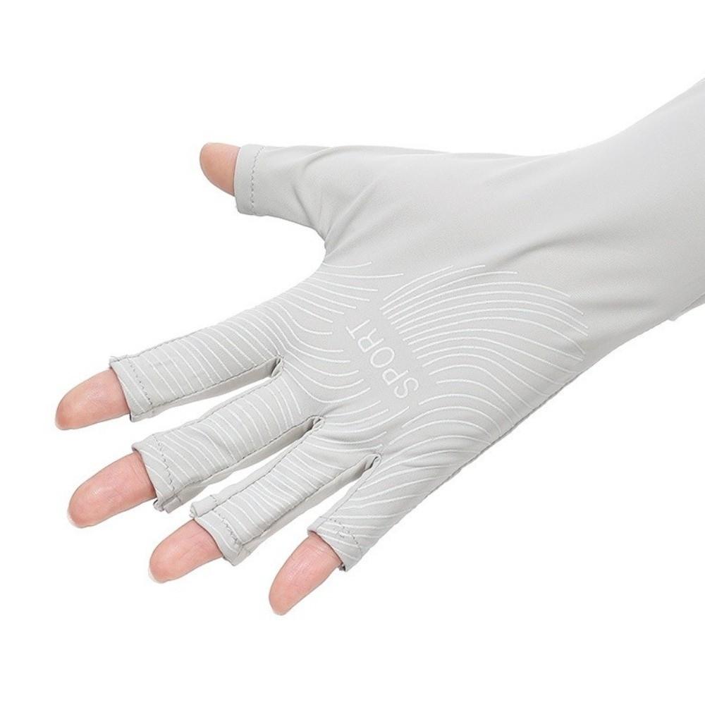 Non-slip Ice Silk Arm Sleeve Solid Color Summer Arm Cover Fashion Long Sleeve Fishing
