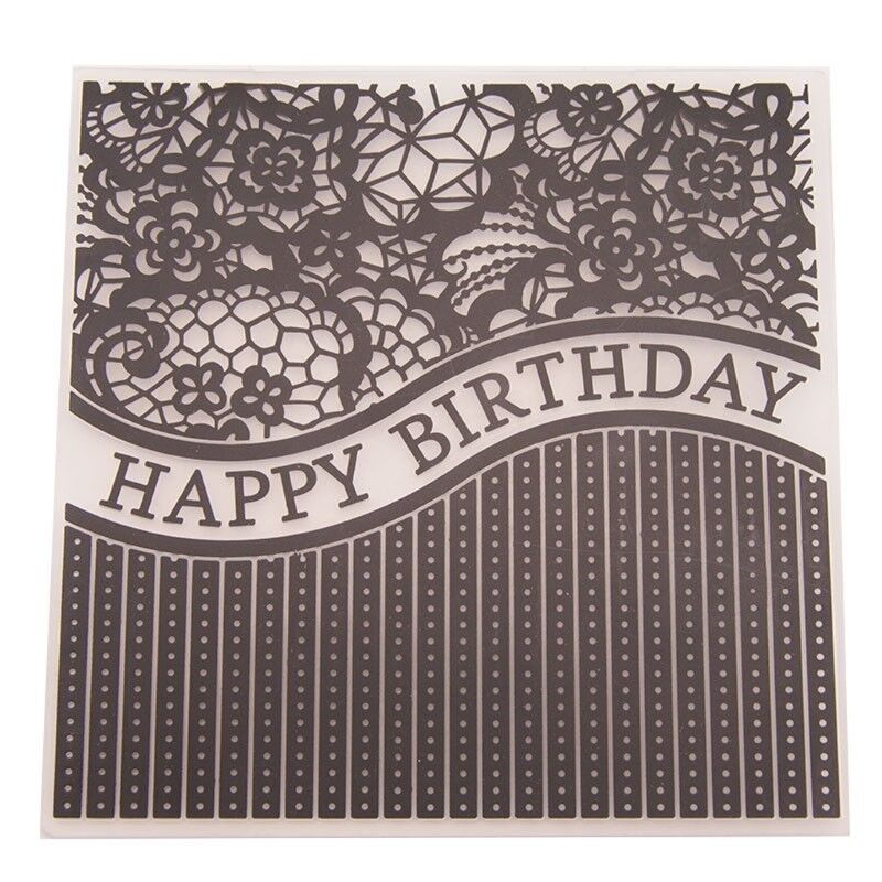 Пластиковая папка с тиснением «С Днем Рождения» для скрапбукинга «сделай сам», фотоальбом, декор для карт, художественный шаблон, подарок для торта, подарок