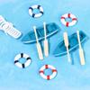 Mini Paddle Boat Beach Chair Sea View Decoration Ornaments Micro Landscape DIY Fairy Garden Miniature Dollhouse Accessories