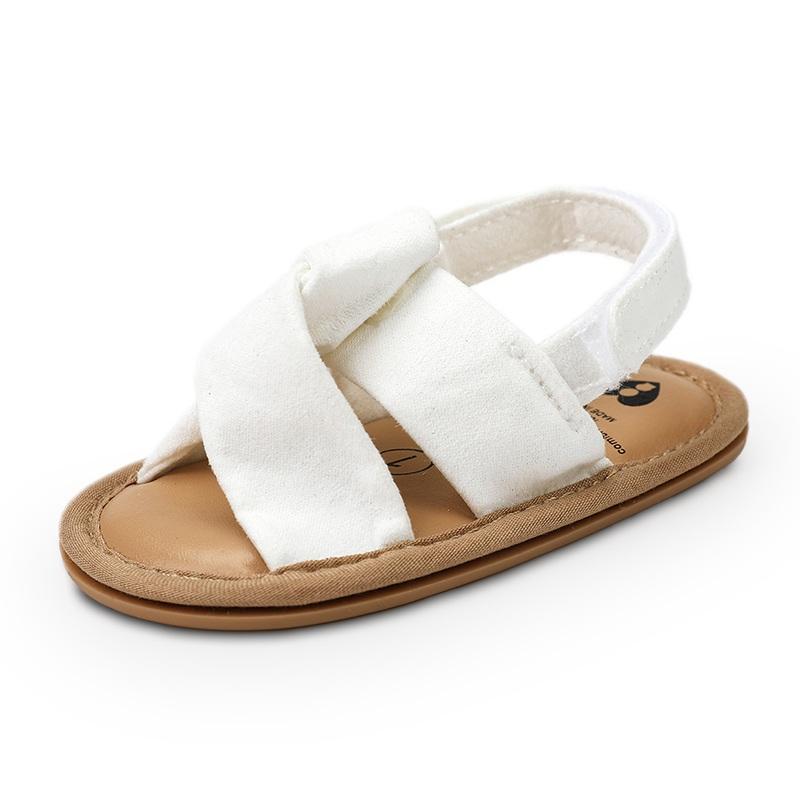 Сандалии для маленьких девочек, летние сандалии принцессы на плоской противоскользящей резиновой подошве, легкая обувь для кроватки, сандалии для новорожденных девочек