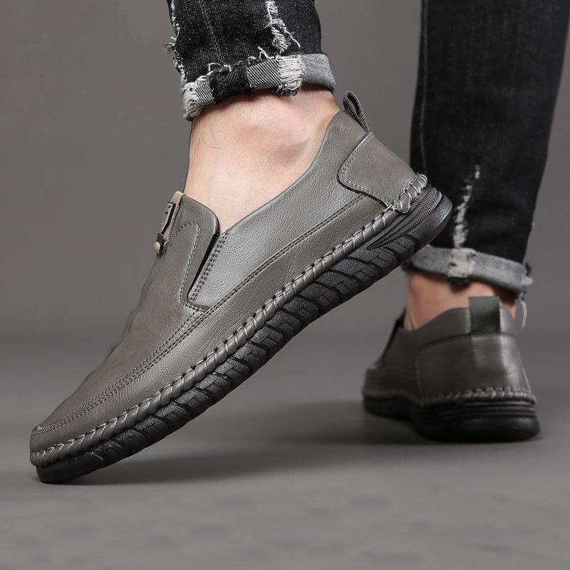Новые модные деловые туфли из натуральной кожи высокого качества, дышащие туфли на плоской подошве, мужская обувь, удобная кожаная обувь