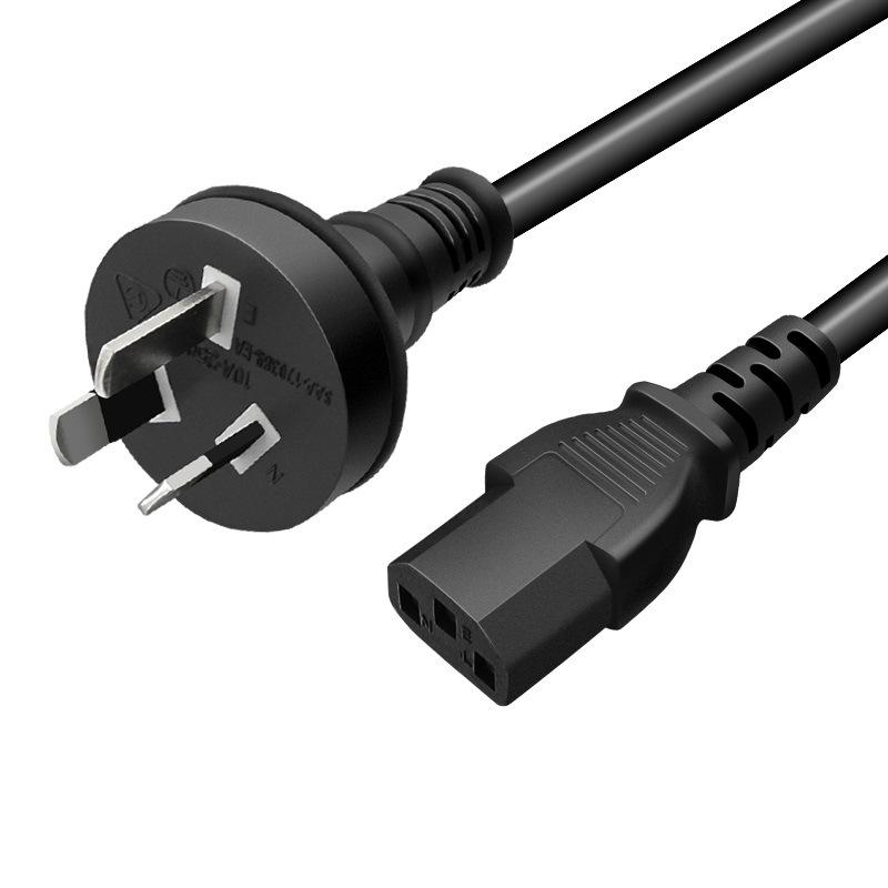 Australian/New Zealand C13 Power Cord, Three-Pin, Compliant with AS/NZ Standards