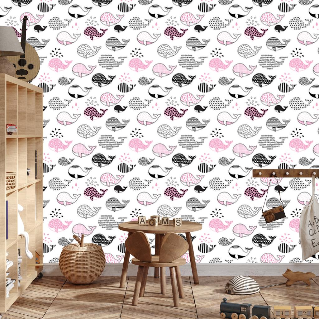 Whales wallpaper for living room and bedroom 50x1000