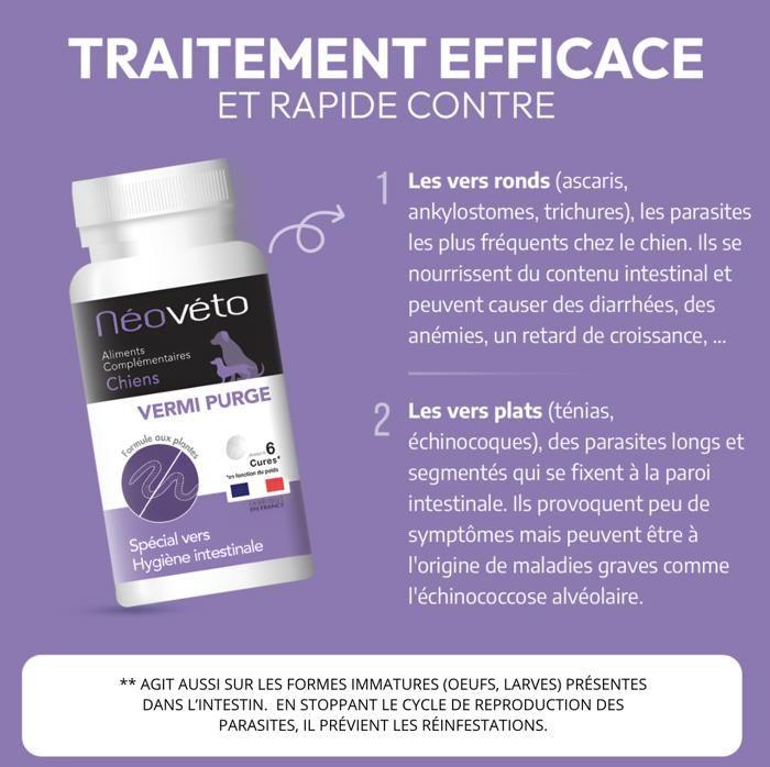 Натуральное глистогонное средство для собак - Néovéto - VERMIPURGE - Таблетки - Сделано во Франции
