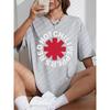 Винтажная футболка Red Hot Chili Peppers с эффектом потертости, женская/мужская, уличная одежда, с коротким рукавом, повседневная, модная, с круглым вырезом, хлопковая, топы