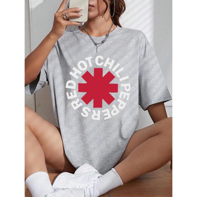 Винтажная футболка Red Hot Chili Peppers с эффектом потертости, женская/мужская, уличная одежда, с коротким рукавом, повседневная, модная, с круглым вырезом, хлопковая, топы